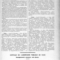 0178 - Page 175 - Partie professionnelle, Hygiène, Assistance, Mutualité, Intérêts corporatifs, Variétés. Faculté de médecine de paris. Enseignement et actes de la Faculté / Hôpitaux de l'assistance publique de paris. Enseignement, concours, avis divers