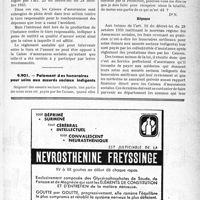 0186 - Page LIII-183 - Correspondance. Assurances sociales. Situation des assurés sociaux hospitalisés. Prise en charge par les Caisses des frais de maladie d’un accident de droit commun / Paiement des honoraires pour soins aux assurés sociaux indigents