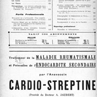 0193 - Page 190-IV - Sommaire / Tarif des abonnements