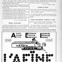 0200 - Page XI-197 - A travers l’officiel. Sanatoriums publics / Hôpitaux psychiatriques / Accidents du travail / Stations hydrominérales, climatiques et uvales