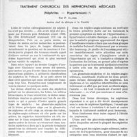 0208 - Page 205 - Partie scientifique. Travaux originaux. Traitement chirurgical des néphropathies médicales (Néphrites — Hypertension), par P. Gaume