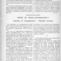 0221 - Page 218 - Partie scientifique. Travaux originaux. La chirurgie de l’appareil moteur. La Pratique orthopédique, par Raphael Massart et G. Vidal-Naquet [J. Noir] / Notes de rhino-laryngologie. Indications de l’amygdalectomie — Ethmoïdite chronique