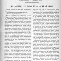 0241 - Page 238 - Partie professionnelle, Hygiène, Assistance, Mutualité, Intérêts corporatifs, Variétés. L’actualité professionnelle. Hygiène industrielle. Les intoxications professionnelles par les solvants industriels [Dr Guy Hausser] / Les accidents du travail et la loi de 40 heures
