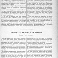 0282 - Page 279 - Partie scientifique. Travaux originaux. Syphilis et dents, par M. Dechaume / Fréquence et facteurs de la gémellité, Docteur Pierre Andrieux