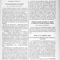 0288 - Page 285 - Partie scientifique. L’actualité scientifique. Les Sociétés Savantes. Paris. Académie de médecine. Sur la séro-prévention de la rougeole, 21-12-1937 / Méthodes nouvelles permettant de contrôler la salubrité de l’air dans les espaces confinés, 21-12-1937 / Étude sur le benzolisme latent, 21-12-1937