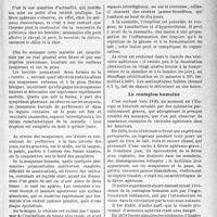 0300 - Page 297 - Partie professionnelle, Hygiène, Assistance, Mutualité, Intérêts corporatifs, Variétés. Bulletin de l’Actualité. Hygiène et prophylaxie. La fièvre aphteuse des animaux peut être transmise à l’homme