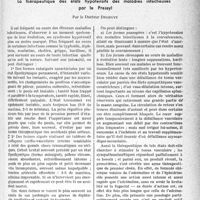 0352 - Page 349 - Partie scientifique. L'actualité scientifique. Thérapeutique. La thérapeutique des états hypotensifs des maladies infectieuses par le Pressyl