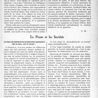 0362 - Page 359 - Partie professionnelle, Hygiène, Assistance, Mutualité. L’actualité professionnelle. Informations judiciaires. La remise au médecin, par l’assuré social, d’un chèque ou d’un avis de crédit, constitue-t-il le paiement direct voulu par la loi ? / La Presse et les Sociétés. Les étapes du traitement de la tuberculose pulmonaire. « Par le repos vers le travail »