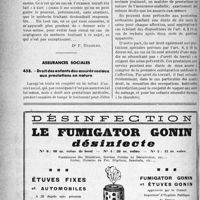 0383 - Page 380-LXX - Correspondance. Application des tarifs d'honoraires. b) Pensionnés de guerre. Avis à donner à la Commission de contrôle / Assurances sociales. Droit des enfants des assurés sociaux aux prestations en nature