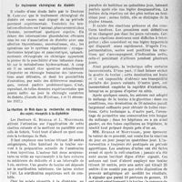 0412 - Page 409 - Partie scientifique. L’actualité scientifique. La Presse. Le traitement chirurgical du diabète [(Gazette des Hôpitaux, 4 et 11 décembre 1937)] / La réaction de Reh dans la recherche, en clinique, des sujets réceptifs à la diphtérie [(Bruxelles-Médical, 12 décembre 1937)]
