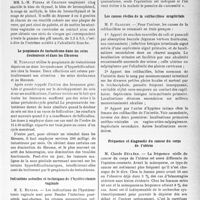 0416 - Page 413 - Partie scientifique. L’actualité scientifique. Les Sociétés Savantes. Paris. Société français de gynécologie, Séance du 4 octobre 1937. Sur un procédé simple de détermination du pH vaginal et cervical / Le propionate de testostérone dans les seins douloureux et dans les fibromes / Indications actuelles et techniques de l’hystérectomie vaginale / Les pessaires : de leur utilisation et de leur utilité / Les causes réelles de la colibacillose urogénitale / Fréquence et diagnostic du cancer du corps de l’utérus