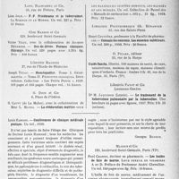 0418 - Page 415 - Partie scientifique. L’actualité scientifique. Les Livres. Les livres qui viennent de paraître… / Conférences de clinique médicale, par Louis Ramond / Les huiles de foie de morue. Leur teneur en vitamines A et D, par Paul Chabre, Masson et Cie, Paris (VIe)
