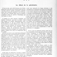 0430 - Page 427 - Partie professionnelle, Hygiène, Assistance, Mutualité, Intérêts corporatifs, Variétés. L’actualité professionnelle. Histoire de la médecine. Les débuts de la spécialisation [G. Lavalée]