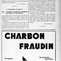 0448 - Page LXIII-445 - Correspondance. Application des tarifs d’honoraires. b) Accidents du Travail. Fracture de l'extrémité inférieure du radius / c) Pensionnés de guerre. L'emploi de compresses stérilisées « en boîte » ou «en paquet»