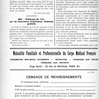 0507 - Page 636-XXXVIII - Correspondance. Questions diverses. Le contrat d'apprentissage n'est pas obligatoire dans les professions libérales / Prélèvent de 10% sur les honoraires d’assistance médicale gratuite