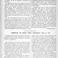 0551 - Page 488 - Partie professionnelle. Bulletin de l’Actualité. L’entente directe permet-elle la médecine au rabais? / Certificat de décès pour assurance sur la vie
