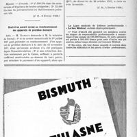 0568 - Page LIX-505 - A travers l’officiel. Réponses des ministres aux questions des parlementaires. Nombre de lits à la disposition des tuberculeux / Droit d’un assuré social au remboursement des appareils de prothèse dentaire / La Ligue médicale de Défense professionnelle