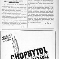 0572 - Page LXIII-509 - Correspondance. Fiscalité. Déductions diverses / Déclaration des salaires des domestiques