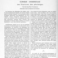 0594 - Page 531 - Partie scientifique. Travaux originaux. Clinique chirurgicale. Les fractures des phalanges, par M. Jean-Paul Tourneux