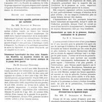 0612 - Page 549 - Partie scientifique. L’actualité scientifique. Les Congrès. La société français de gynécologie à Lille. Résumé des communications. Endométriome de l’anse sigmoîde, guérison spontanée par castration, par MM. Decoulx et Bedrine / Volumineuse hypertrophie des deux seins. Amputation. Récidives. La deuxième récidive du sein gauche accompagnée d’une tumeur analogue de la grande lèvre gauche, par M. Decherf / A propos de quelques observations de myomectomie au cours de la puerpéralité, par MM. Paucot et Gellé / Myomectomie au cours de la grossesse, drainage, continuation de la grossesse, par M. G. Desbonnets / Volumineux fibrome de la cloison recto-vaginale développé dans les ligaments larges, par MM. F. Ingelrans et Bedrine