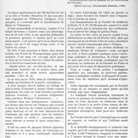 0628 - Page 565 - Partie professionnelle, Hygiène, Assistance, Mutualité, Intérêts corporatifs, Variétés. Travaux originaux. Michel Servet à Paris en 1538. Son procès d'Astrologie [Dr P. Noury]