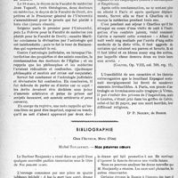0629 - Page 566 - Partie professionnelle, Hygiène, Assistance, Mutualité, Intérêts corporatifs, Variétés. Travaux originaux. Michel Servet à Paris en 1538. Son procès d'Astrologie [Dr P. Noury] / Bibliographie. Nos pauvres cœurs, par Michel Roujansky, Chez l’Auteur, Méru (Oise)