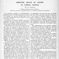 0662 - Page 655 - Partie scientifique. Travaux originaux. Médecine légale de guerre. Les mutilations volontaires, par P. Chavigny