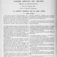 0726 - Page 719 - Partie scientifique. Travaux originaux. Clinique médicale des enfants, (Hôpital des Enfants-Malades), Leçon du 15 janvier 1938 par le Professeur Nobécourt. Le syndrome cholérique chez les petits enfants