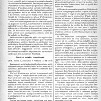 0743 - Page 736 - Partie scientifique. L’actualité scientifique. Les Sociétés Savantes. Paris. Société médicale des hôpitaux. Maladie de Bouillaud abarticulaire, avec dissociation auriculo-ventriculaire complète, jugulée par le traitement salicylé précoce, (3-12-1937) / Chorée et maladie rhumatismale, (3-12-1937) / Primo-infection tuberculeuse de la conjonctive chez un adulte, (7-1-1938)