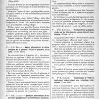 0747 - Page 740 - Partie scientifique. L’actualité scientifique. Les Thèses. L’hérédité dans les psychoses maniaque-dépressive et schizophrénique, Dr G. Deshaies, (Thèse 1937) / Valeur alimentaire et thérapeutique de la pomme, du jus de pommes, et du cidre, Dr H. Hamon, (Thèse 1937) / Quelques observations de tuberculose ganglionnaire mésentérique à manifestations abdominales aiguës, Dr L. Jacquin, (Thèse 1937) / Traitement de la gangrène sénile par les injections de sérum chloruré hypertonique, Dr G. -A. Guérin, (Thèse 1937) / Contribution à l’étude du traitement conservateur des rétentions pyélorénales, Dr H. Cabart, (Thèse 1937)