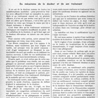 0749 - Page 742 - Partie scientifique. L’actualité scientifique. Thérapeutique. Du mécanisme de la douleur et de son traitement