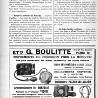 0787 - Page 780-X - Dernières nouvelles. Les conférences du jeudi de la clinique Saint-Louis / Faculté de médecine de Marseille / Nos belles familles médicales