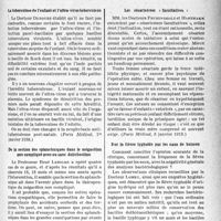 0808 - Page 801 - Partie scientifique. L’actualité scientifique. La Presse. La tuberculose de l’enfant et l’ultra-virus tuberculeux [(Paris Médical, 1er janvier 1938)] / De la section des splanchniques dans le mégacôlon non compliqué avec ou sans dolichocôlon [(La Presse Médicale, 22 décembre 1937)] / Les césariennes « facultatives » [(Paris Médical, 8 janvier 1918)] / Sur la fièvre typhoïde par les eaux de boisson [(Bruxelles-Médical, 9 janvier 1938)]