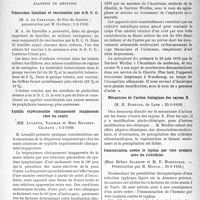 0810 - Page 803 - Partie scientifique. L’actualité scientifique. Les Sociétés Savantes. Paris. Académie de médecine. Tuberculose familiale et vaccination par le B. C. G, (1-2-1938) / Syphilis expérimentale cliniquement inapparente chez les souris, (1-2-1938) / Le spirophore, inventé en 1876, (11-1-1938) / Mécanisme de l’action biologique des rayons X, (25-1-1938) / Immunisation contre le typhus par voie oculaire avec les rickettsies, (25-1-1938)