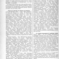 0835 - Page 828 - Partie professionnelle, Hygiène, Assistance, Mutualité, Intérêts corporatifs, Variétés. Reportage professionnel. Nouvelles et Informations. Premier Congrès international de cosmobiologie / Thèses de la Faculté de médecine de Bordeaux / IVe Congrès international de pathologie comparée