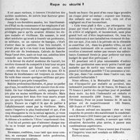 0894 - Page 949 - Partie professionnelle, Hygiène, Assistance, Mutualité, Intérêts corporatifs, Variétés. Bulletin de l’Actualité. Mutualité familiale. Risque ou sécurité ?