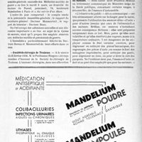 0910 - Page IX-847 - Dernières nouvelles. Pour les médecins amis de l’escrime / XIVe Congrès de pharmacologie / Union des médecins mutilés de guerre / Société de chirurgie de Toulouse / l’association des microbiologistes de langue français / L’essence d’auto ne doit être employée que pour les moteurs