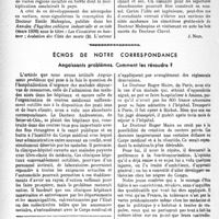 0917 - Page 854 - Propos du jour. Un problème d’hygiène urbaine difficile à résoudre : les cimetières des temps jadis. Les conceptions des livres sacrés et des nécropoles gratte-ciel [J. Noir] / Echos de notre correspondance. Angoissants problèmes. Comment les résoudre ? [J. Noir]