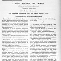 0918 - Page 855 - Partie scientifique. Travaux originaux. Clinique médicale des enfants (Hôpital Des Enfants-Malades), Leçon du 22 janvier 1938, par le Professeur Nobécourt. Le syndrome cholérique chez les petits enfants (Suite)