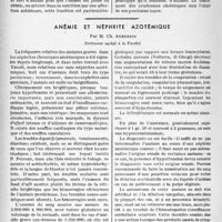 0925 - Page 862 - Partie scientifique. Travaux originaux. Clinique médicale des enfants (Hôpital Des Enfants-Malades), Leçon du 22 janvier 1938, par le Professeur Nobécourt. Le syndrome cholérique chez les petits enfants (Suite) / Anémie et néphrite azotémique, par M. Ch. Aubertin