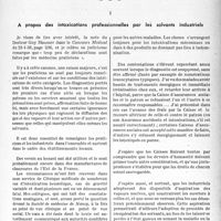 0944 - Page 881 - Partie professionnelle, Hygiène, Assistance, Mutualité, Intérêts corporatifs, Variétés. Travaux originaux. Hygiène industrielle. I, A propos des intoxications professionnelles par les solvants industriels [Prof. Maurice Perrin]