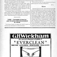0965 - Page 902-LXVIII - A travers l’officiel. Accidents. Accident survenu à un ouvrier qui se rendait à son travail / Formalités à observer pour la contre-visite d'un accidenté du travail