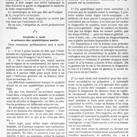 0986 - Page 975 - Partie scientifique. Travaux originaux. Secret professionnel en syphiligraphie et vénéréologie, par le Professeur H. Gougerot. Syphilis, maladies vénériennes et secret professionnel / Conduite à tenir en présence des syphilitiques mariés