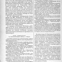1017 - Page 1006 - Partie professionnelle, Hygiène, Assistance, Mutualité, Intérêts corporatifs, Variétés. L’actualité professionnelle. L’enseignement médical de perfectionnement