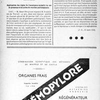 1027 - Page 1014-LXII - A travers l’officiel. Réponses des ministres aux questions des parlementaires. Interdiction de l’association entre pharmaciens et non-pharmaciens pour la fabrication et la vente des médicaments / Application des règles de l’assurance-maladie en cas de grossesse et de suites de couches pathologiques