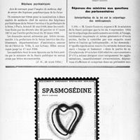 1046 - Page XIII-1033 - A travers l’officiel. Examen médical des chômeurs / Hôpitaux psychiatriques / Enseignement de la médecine / Réponses des ministres aux questions des parlementaires. Interprétation de la loi sur le colportage des médicaments