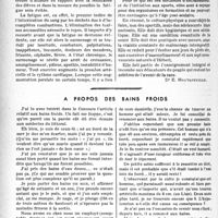 1079 - Page 1066 - Partie professionnelle, Hygiène, Assistance, Mutualité, Intérêts corporatifs, Variétés. Travaux originaux. L’éducation physique et ses dangers [Dr E. Haute feuille] / A propos des bains froids [Dr Damey]