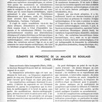 1125 - Page 1112 - Partie scientifique. Travaux originaux. Au chevet des patients. II, Ecoutons avec patience et attention le récit de nos malades [G. Fischer] / Éléments de pronostic de la maladie de bouillaud chez l’enfant