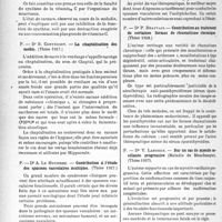 1133 - Page 1120 - Partie scientifique. L’actualité scientifique. Les Thèses. Sur les troubles de la synthèse de la vitamine C chez le nourrisson et les modifications concomitantes dans l’excrétion urinaire de l’azote, par Dr P. -M. Rodier, (Thèse 1937) / La chaptalisation des moûts, par Dr B. Converset, (Thèse 1937) / Contribution à l’étude des spasmes vasculaires multiples, par Dr A. Le Houerou, (Thèse 1937) / Contribution au traitement de certaines formes de rhumatisme chronique, par Dr P. Beauvais, (Thèse 1938) / Sur un cas de myosite ossiflante progressive, (Maladie de Munchmeyer), par Dr Y. Laborde, (Thèse 1937) / Étude statistique des teignes du cuir chevelu dans le département d’Ille-et-Vilaine pendant vingt-cinq ans, par Dr Y. Lecomte, (1911-1935)