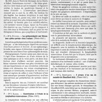 1196 - Page 1183 - Partie scientifique. L’actualité scientifique. Les Thèses. Sur les ruptures du tendon distal du biceps, par Dr R. Langlade, (Thèse 1937) / La splénomégalie par thrombose spléno-portale chez l’enfant, par Dr A. Dupond (Thèse 1937) / Contribution à l’étude de la lymphadénie tuberculeuse, par Dr I. Zamek, (Thèse 1937) / A propos d’un cas de maladie de Chauffard-Still, par Dr L. Schwabtz, (Thèse 1937)